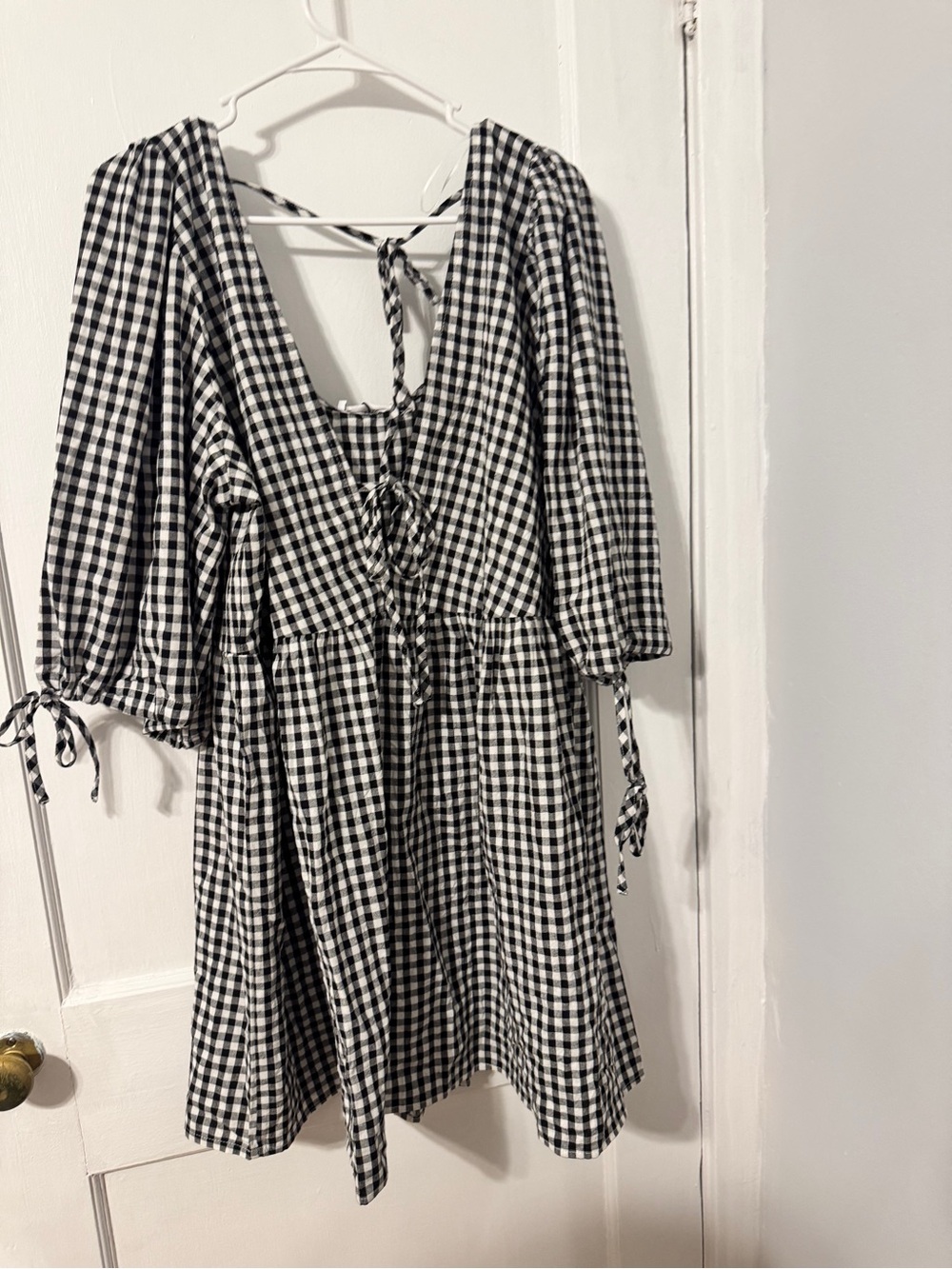 Showpo Black and White Gingham Mini Dress 100% cotton